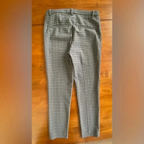 Theory Cropped Check Ponte High Rise Stretch Skinny Pant Gray/Blue Womens 4 NWOT - Picture 6 of 13